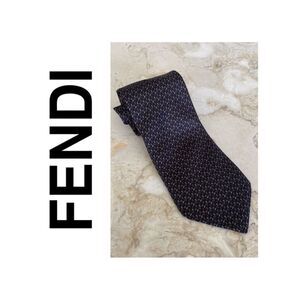 Fendi 100% Silk Monogram Tie